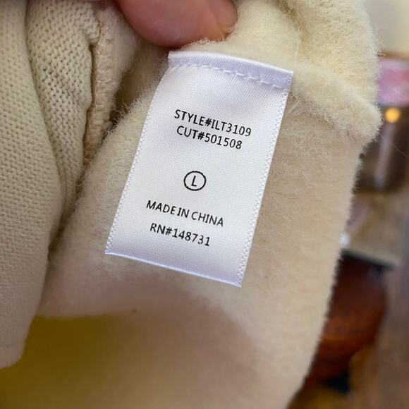 Lalavon Fuzzy Full Zip Jacket Cream White Womens Size Large - Picture 5 of 8